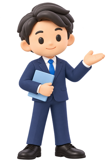 営業マンのイラスト「案内」