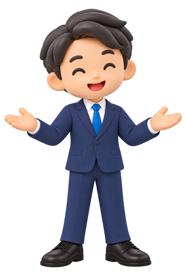 営業マンのイラスト「歓迎」