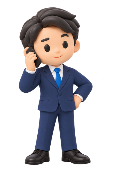 営業マンのイラスト「電話対応」