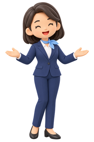 女性営業担当のイラスト「歓迎」