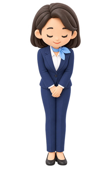 女性営業担当のイラスト「お辞儀」
