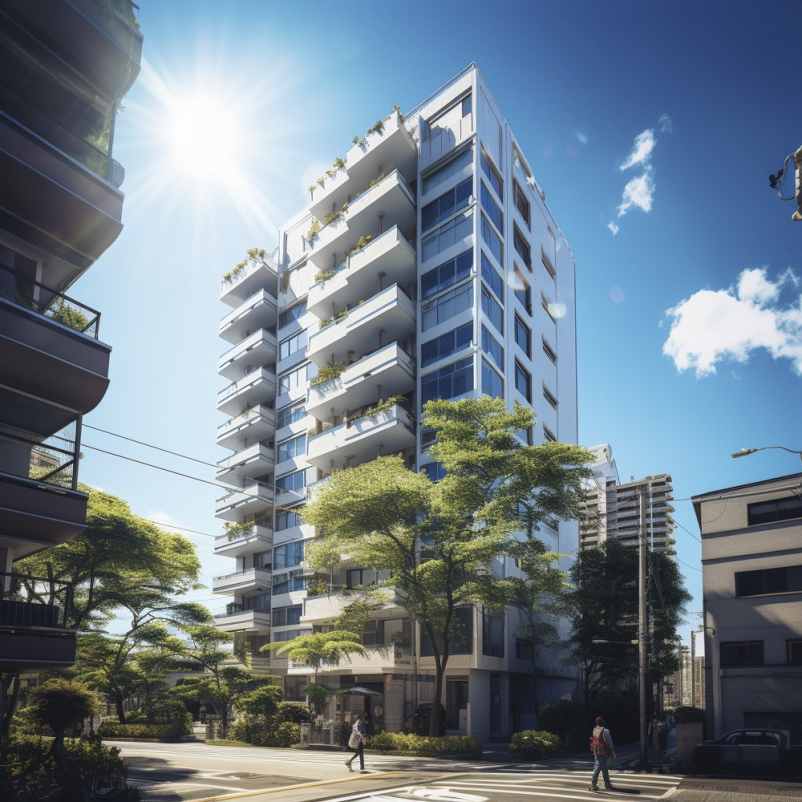 タワーマンション、都会、住宅地、マンション、団地、建物、自然がある、住宅、明るい、晴れ、整備された道、フリー素材、Tower apartment, city, residential area, condominium, housing complex, building, nature, house, bright, sunny, well-maintained road, free material