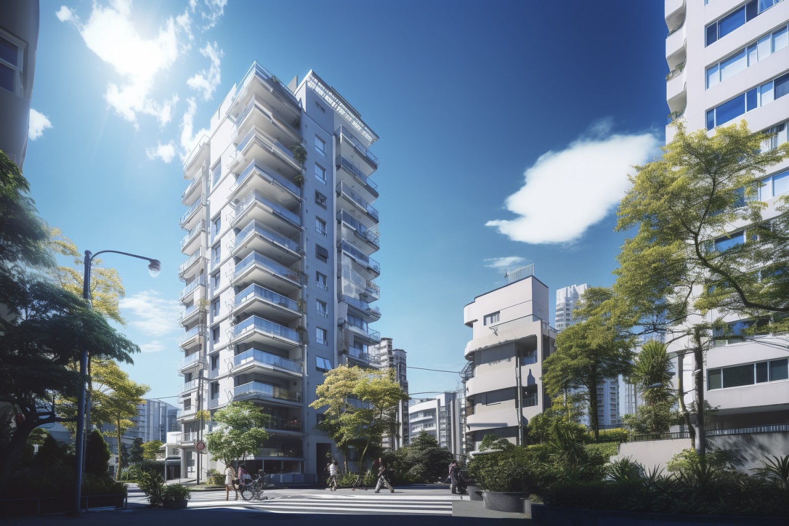 タワーマンション、都会、住宅地、マンション、団地、建物、自然がある、住宅、明るい、晴れ、整備された道、フリー素材、Tower apartment, city, residential area, condominium, housing complex, building, nature, house, bright, sunny, well-maintained road, free material