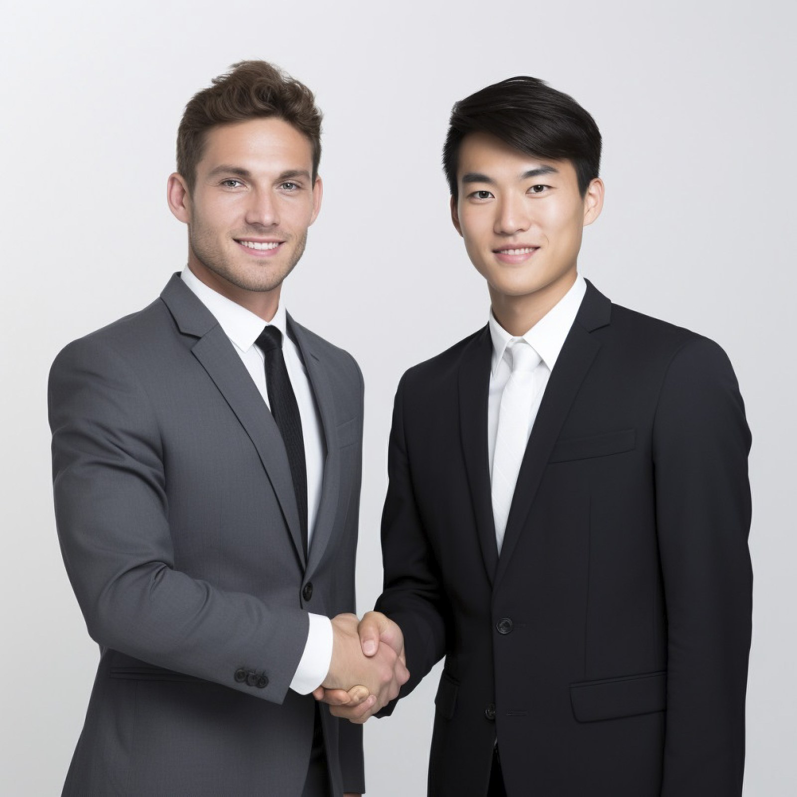 笑顔、契約成立、握手、男性、欧米人、西洋人、白人、日本人、アジア人、スーツ、サラリーマン、営業マン、会社、フリー素材、Smile, contract concluded, handshake, male, Westerner, Westerner, Caucasian, Japanese, Asian, suit, office worker, salesman, company, free material,