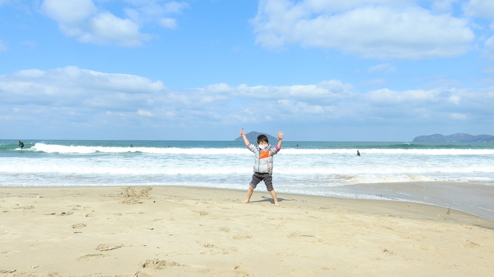砂浜子供海の写真フリー素材 Sandy beach children sea photos free material