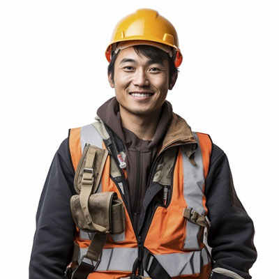 作業着を着ている男性