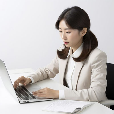 パソコンで仕事をするOL