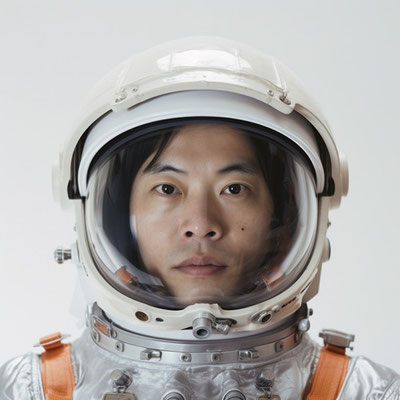 宇宙服を着た男性