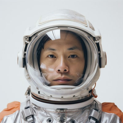 宇宙服を着た男性