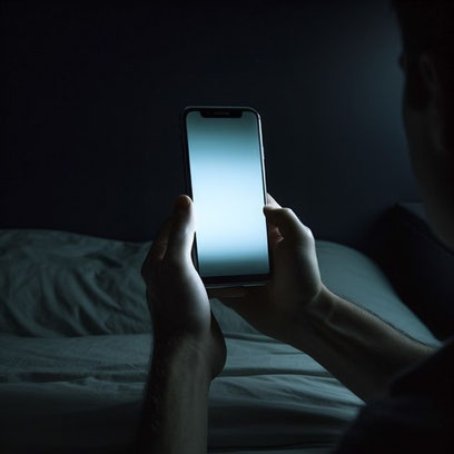 寝室、ベッド、布団、夜、寝る前、睡眠不足、眠れない、スマートフォン、携帯電話、手、最新、デジタル、家電、機械、フリー素材、Bedroom, bed, futon, night, before going to bed, lack of sleep, unable to sleep, smartphone, mobile phone, hand, latest, digital, home appliance, machine, free material,