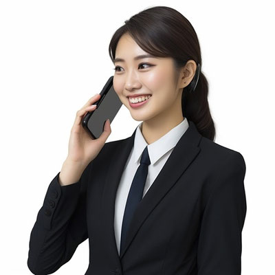 スマホで電話するOL
