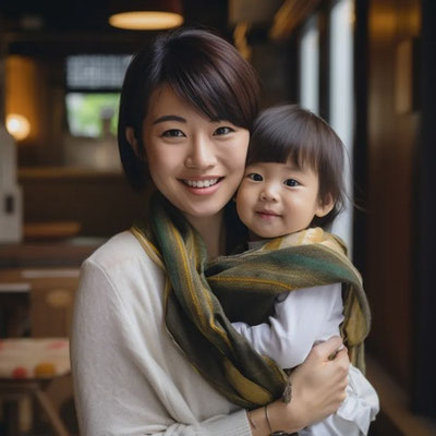 抱きしめあう母と子供
